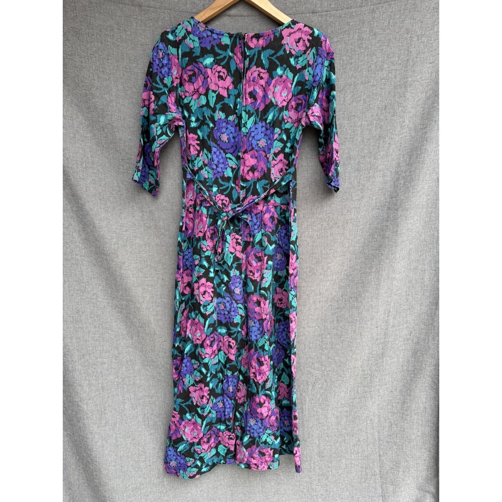 Rabbit Designs Sz 8 Vintage 80's 90's USA Jumpsuit Romper Floral Pink Purple - Picture 8 of 10